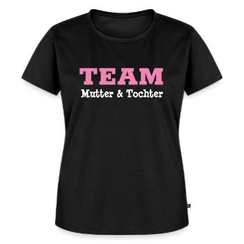 TEAM MUTTER UND TOCHTER - Frauen Premium Bio T-Shirt - Schwarz - Vorne - Selfina (174cm)
