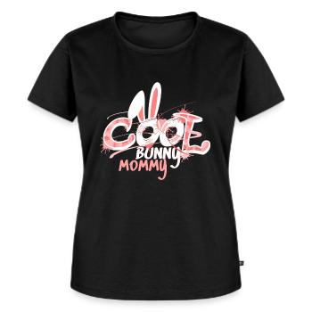 cool bunny mommy - Graffiti Motiv für Hasenmama 's - Frauen Premium Bio T-Shirt - Schwarz - Vorne - Selfina (174cm)