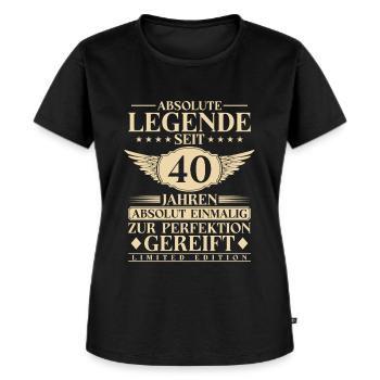 40. Geburtstag Legende seit 40 Jahren - Frauen Premium Bio T-Shirt - Schwarz - Vorne - Selfina (174cm)