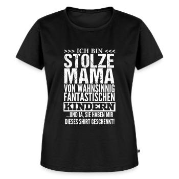 Ich bin Stolze Mama Mutter Kinder Muttertag Mami - Frauen Premium Bio T-Shirt - Schwarz - Vorne - Selfina (174cm)