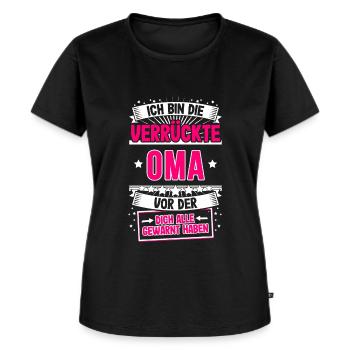 Ich bin die verrückte Oma Großmutter Oma Sprüche G - Frauen Premium Bio T-Shirt - Schwarz - Vorne - Selfina (174cm)