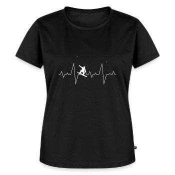 Snowboard Heartbeat - Women's Premium Organic T-shirt - black - Front - Selfina (174cm)