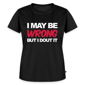 Funny - Premium økologisk T-shirt til kvinder - sort - Foran - Selfina (174cm)