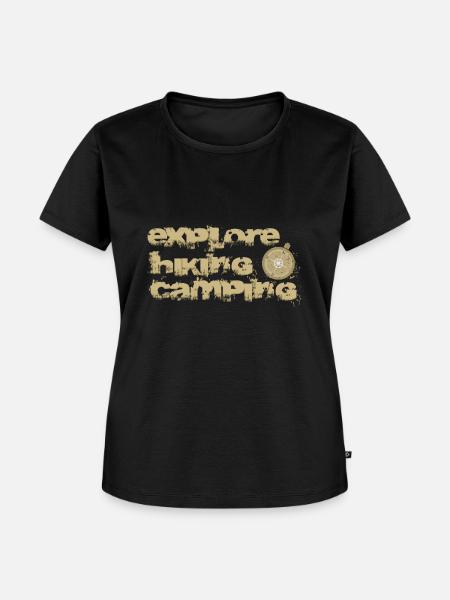 Entdeckung - Bergsteigen - Wandern - Camping - Frauen Premium Bio T-Shirt - Schwarz