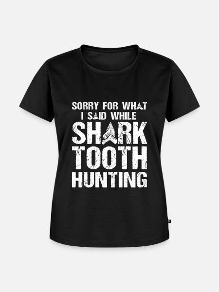 Haifischzähne Fossil Sammler Haizahn - Frauen Premium Bio T-Shirt - Schwarz