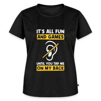 Deaf Funny Deaf Pride - Women's Premium Organic T-shirt - black - Front - Selfina (174cm)