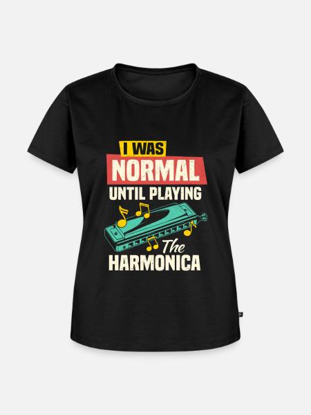 Lustiger Mundharmonikaspieler Mundharmonika - Frauen Premium Bio T-Shirt - Schwarz