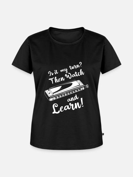 Mundharmonika Skills Lustig - Frauen Premium Bio T-Shirt - Schwarz