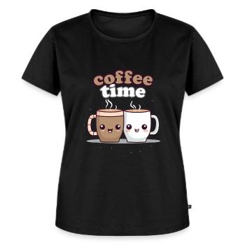 Coffee Time - Amateur de café, barister, torréfacteur à domicile - T-shirt Premium bio Femme - noir - Devant - Selfina (174cm)