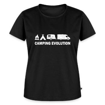 Lustiges Camping Motiv Design mit Spruch - Frauen Premium Bio T-Shirt - Schwarz - Vorne - Selfina (174cm)