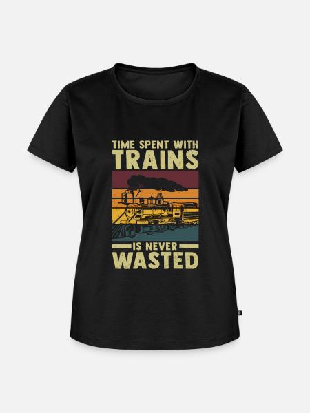 Modelleisenbahn Lokführer Dampflok Modellbahn - Frauen Premium Bio T-Shirt - Schwarz