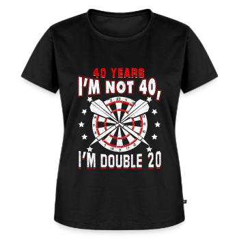 40. Geburtstag Dartspieler 40 Jahre Dart - Frauen Premium Bio T-Shirt - Schwarz - Vorne - Selfina (174cm)