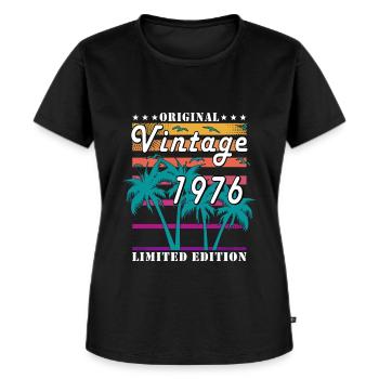 Millésime 1976 édition limitée anniversaire - T-shirt Premium bio Femme - noir - Devant - Selfina (174cm)