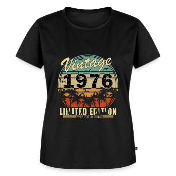 1976 Jahrgang Vintage Geburtstag Geschenk - Frauen Premium Bio T-Shirt - Schwarz - Vorne - Selfina (174cm)