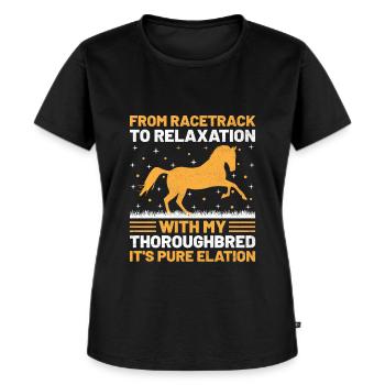 Courses de chevaux pur-sang Équitation Chevaux équestres - T-shirt Premium bio Femme - noir - Devant - Selfina (174cm)