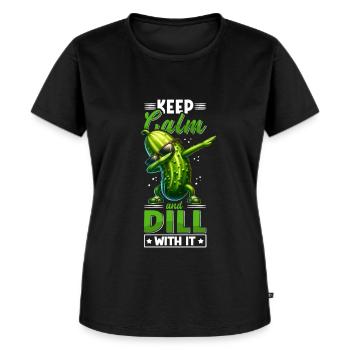 Saure Gurke Salatgurke Lustige Gurken - Frauen Premium Bio T-Shirt - Schwarz - Vorne - Selfina (174cm)