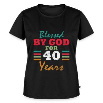 40 ans 40e anniversaire - T-shirt Premium bio Femme - noir - Devant - Selfina (174cm)
