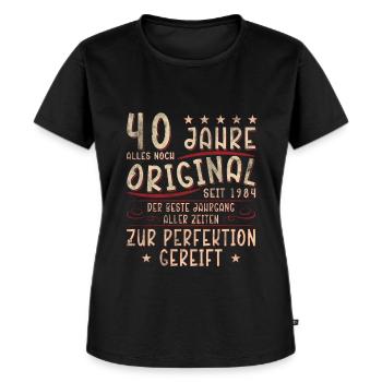Geburtstag 40 - Frauen Premium Bio T-Shirt - Schwarz - Vorne - Selfina (174cm)