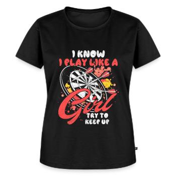 funny darts saying darts darts saying - Women's Premium Organic T-shirt - black - Front - Selfina (174cm)