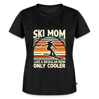 Ski Mom Like A Regular Mom Only Way Cooler Skiing - Women's Premium Organic T-shirt - black - Front - Selfina (174cm)