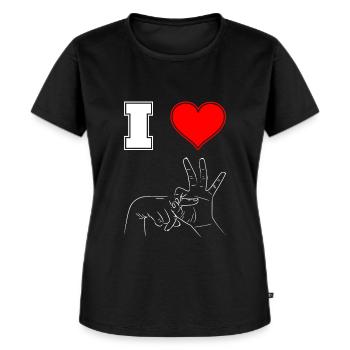 J’adore baiser - T-shirt Premium bio Femme - noir - Devant - Selfina (174cm)