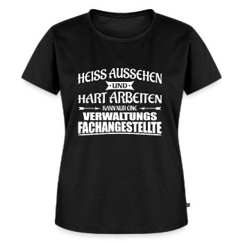 Heiss aussehen - Verwaltungsfachangestellte - Frauen Premium Bio T-Shirt - Schwarz - Vorne - Selfina (174cm)