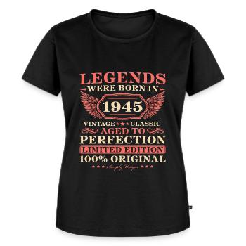 1945 Jahrgang geboren Vintage Geburtstag - Frauen Premium Bio T-Shirt - Schwarz - Vorne - Selfina (174cm)