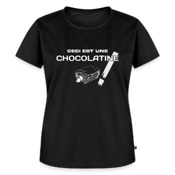 Ceci Est Une Chocolatine Humoristique France - T-shirt Premium bio Femme - noir - Devant - Selfina (174cm)