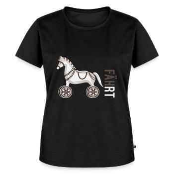 Fährt Pferd Fahrrad - Frauen Premium Bio T-Shirt - Schwarz - Vorne - Selfina (174cm)