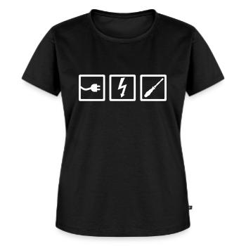 Électricien - T-shirt Premium bio Femme - noir - Devant - Selfina (174cm)