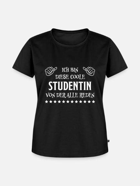 Studentin Spruch Universität Studentin Geschenk - Frauen Premium Bio T-Shirt - Schwarz