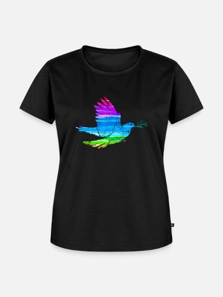 Friedenstaube - Frauen Premium Bio T-Shirt - Schwarz