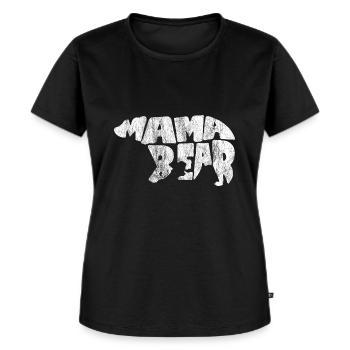 Mama Bear Mama Bär Geschenk Muttertag Mutter - Frauen Premium Bio T-Shirt - Schwarz - Vorne - Selfina (174cm)