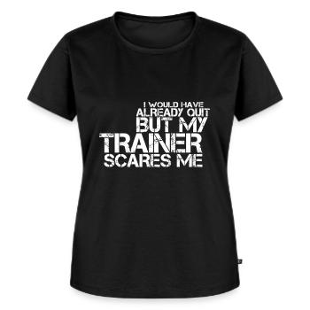 Training, Fitness Sprüche, Sport, Lustige Sprüche - Frauen Premium Bio T-Shirt - Schwarz - Vorne - Selfina (174cm)