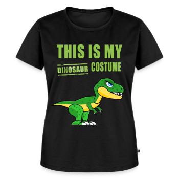 Dinosaurier Kostüm Fasching verkleiden humor funny - Frauen Premium Bio T-Shirt - Schwarz - Vorne - Selfina (174cm)