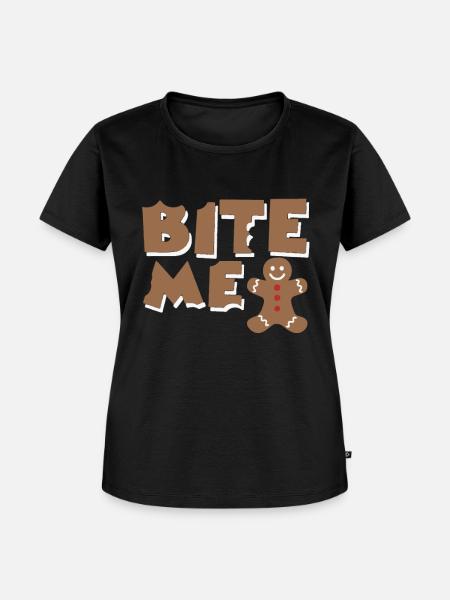 bite me - Frauen Premium Bio T-Shirt - Schwarz