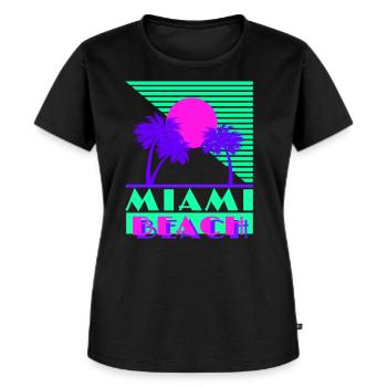 Miami Beach Green - T-shirt Premium bio Femme - noir - Devant - Selfina (174cm)