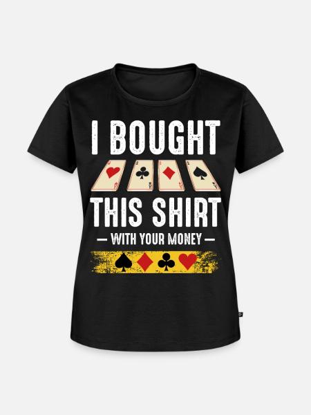 Geldausgabe Shirt mit Pokerkarten - Frauen Premium Bio T-Shirt - Schwarz
