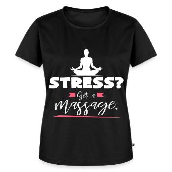 Stress Massage Auszeit - Frauen Premium Bio T-Shirt - Schwarz - Vorne - Selfina (174cm)