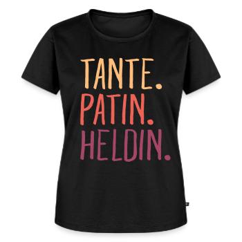 Tante Patin Heldin Geschenk für Patentante - Frauen Premium Bio T-Shirt - Schwarz - Vorne - Selfina (174cm)