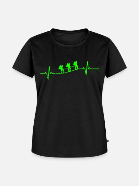 Wandern Herzschlag Wanderer - Frauen Premium Bio T-Shirt - Schwarz