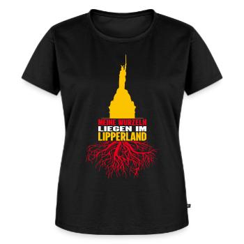 Lippe Lipperland Hermannsdenkmal Kreis Lippe - Frauen Premium Bio T-Shirt - Schwarz - Vorne - Selfina (174cm)