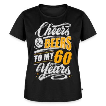 60. Geburtstag Bierliebhaber - Frauen Premium Bio T-Shirt - Schwarz - Vorne - Selfina (174cm)