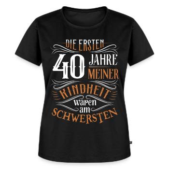 40. Geburtstag Kindheit Lustig - Frauen Premium Bio T-Shirt - Schwarz - Vorne - Selfina (174cm)