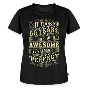 66. Geburtstag - Frauen Premium Bio T-Shirt - Schwarz - Vorne - Selfina (174cm)