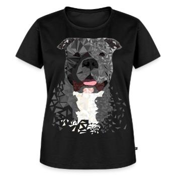 American Bully XL Polygon künstlerisch gestaltet - Frauen Premium Bio T-Shirt - Schwarz - Vorne - Selfina (174cm)