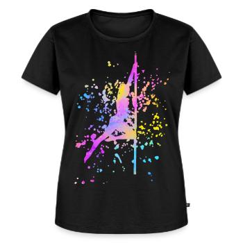 Pole Dance Fitness Farbspritzer Poledance - Frauen Premium Bio T-Shirt - Schwarz - Vorne - Selfina (174cm)