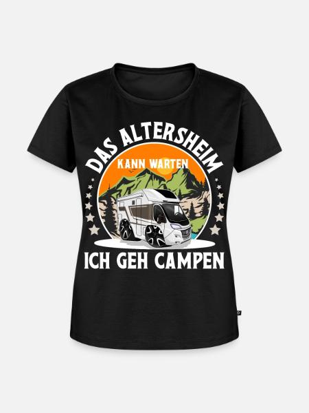 Camping Camper Campen Oma Opa - Frauen Premium Bio T-Shirt - Schwarz