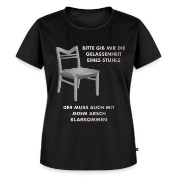 Gelassenheit eines Stuhls - Frauen Premium Bio T-Shirt - Schwarz - Vorne - Selfina (174cm)