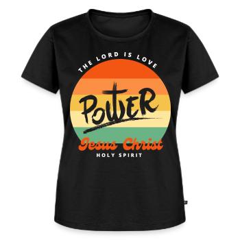 Christliche Sprüche Christus - Frauen Premium Bio T-Shirt - Schwarz - Vorne - Selfina (174cm)